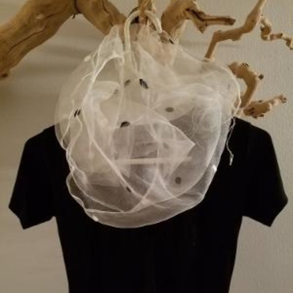 White Silk Sheer Scarf/Shawl